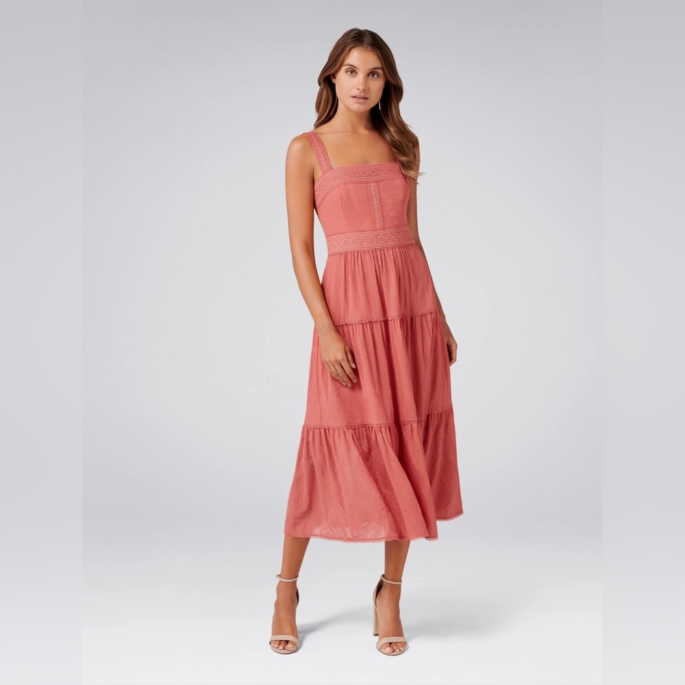 Elegant Coral Midi Dress